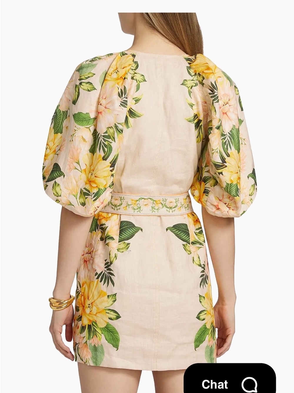 FARM Rio Cream Mini Dress with Yellow & Green Floral Print - Picture 3 of 6